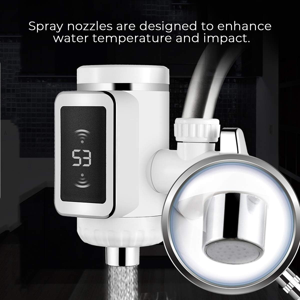 3000W Water Heater Faucet – Instant Heating Tap with Grow Free Installation for Home and Kitchen Use