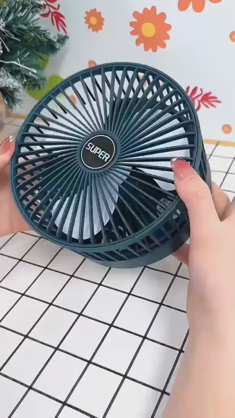 Super Telescopic Folding Fan – Portable USB Rechargeable Desk Fan with 180° Adjustable Air Supply