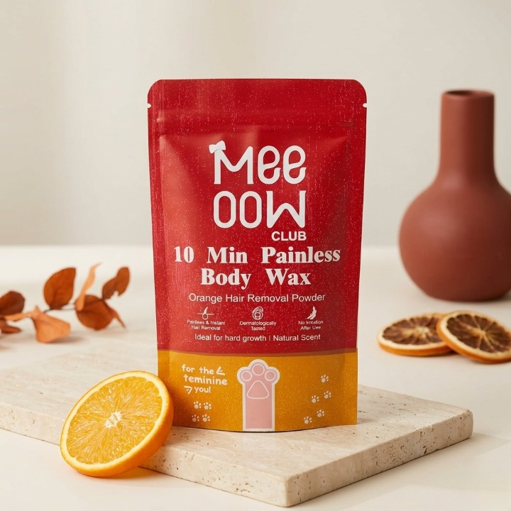 Meeoow Club 10 Min Painless Body Wax – Orange Hair Removal Powder for Smooth Skin - 100g Rs 272